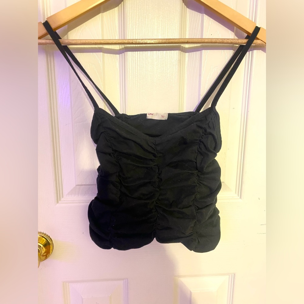 Black Scrunchie SO Crop Top